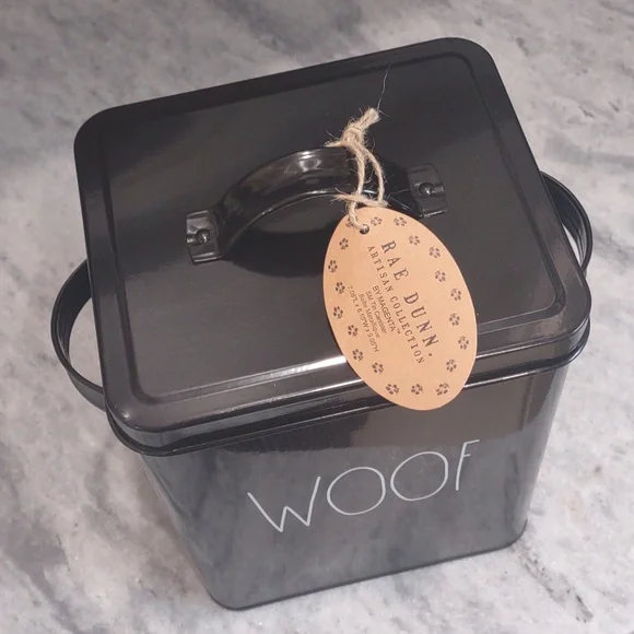 NEW Rae Dunn  WOOF Black Tin Canister with lid - Picture 2 of 4